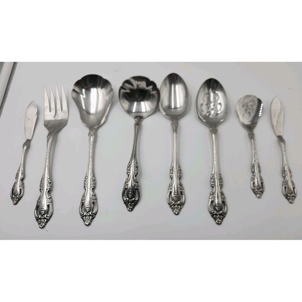 Oneida Community Brahms 8 Piece Hostess Set Serving Stainless Steel Flatware